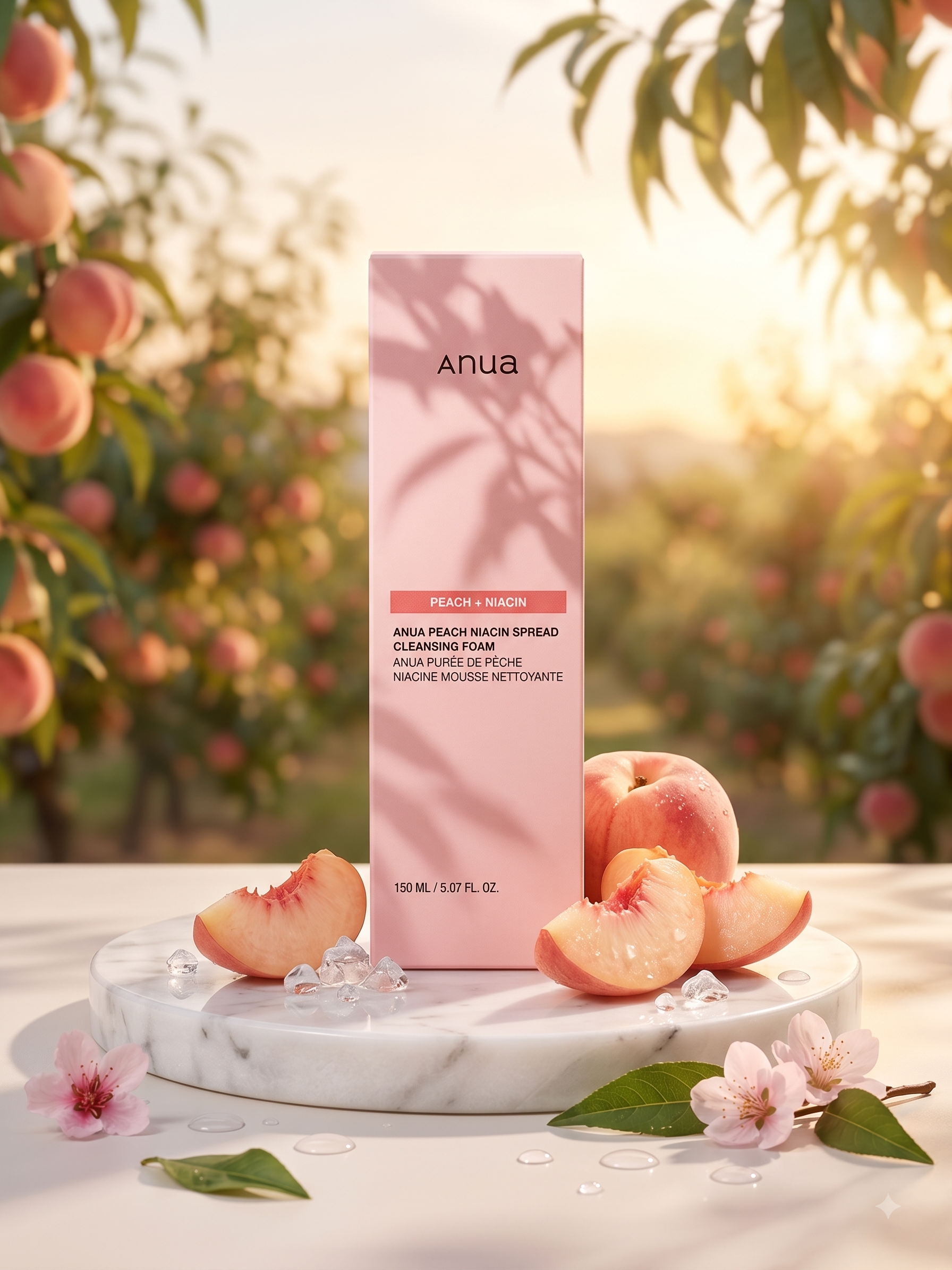 anuapeach فوم شوینده صورت آنوا مدل Peach 70% Niacin (روشنکننده، شفافکننده و نرمکننده پوست) - تصویر 1