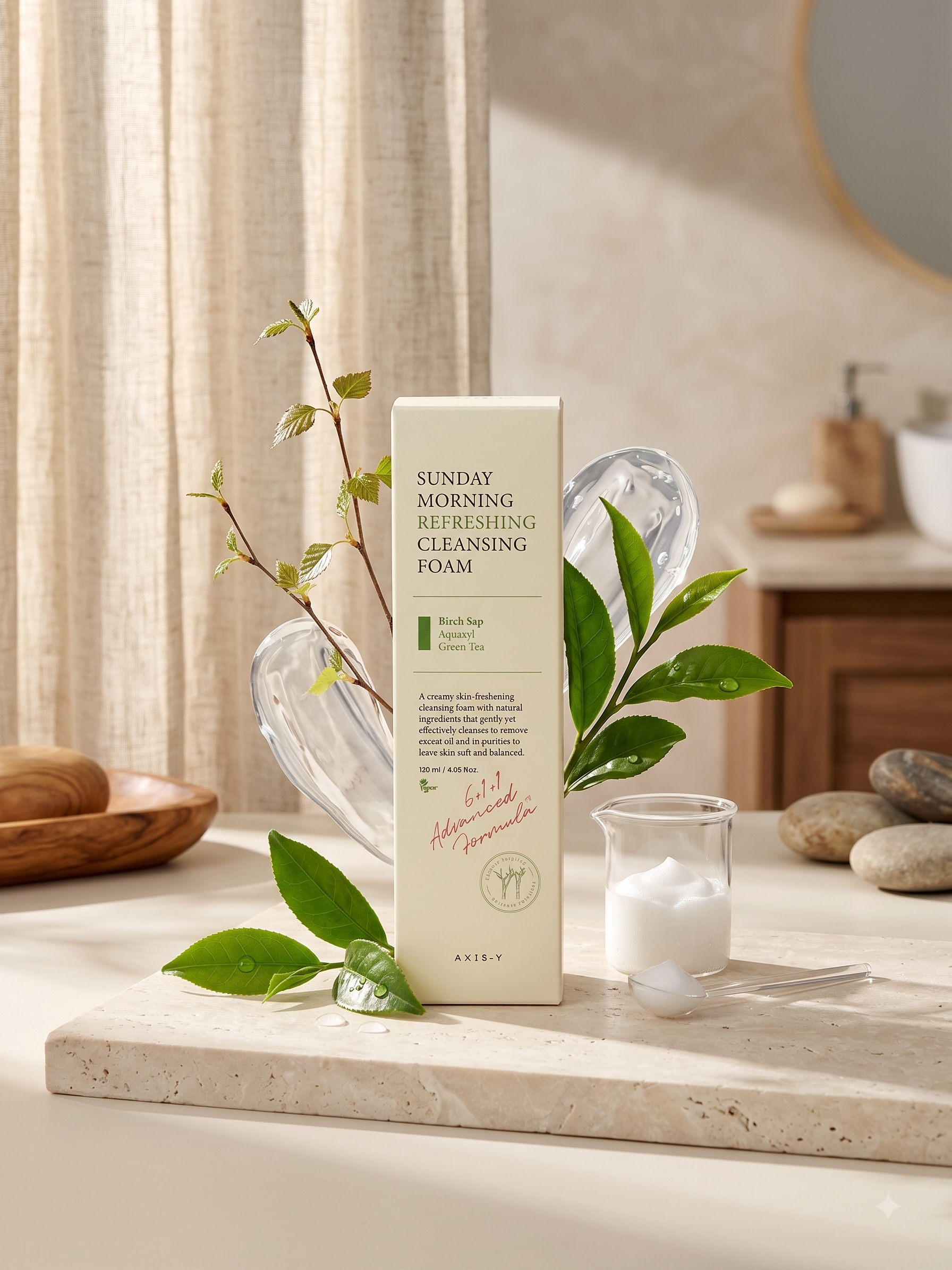axiscleansingfoam فوم شوینده صورت اکسیس وای مدل Sunday Morning Refreshing (پاکسازی ملایم، تنظیم pH و آبرسان) - تصویر 1