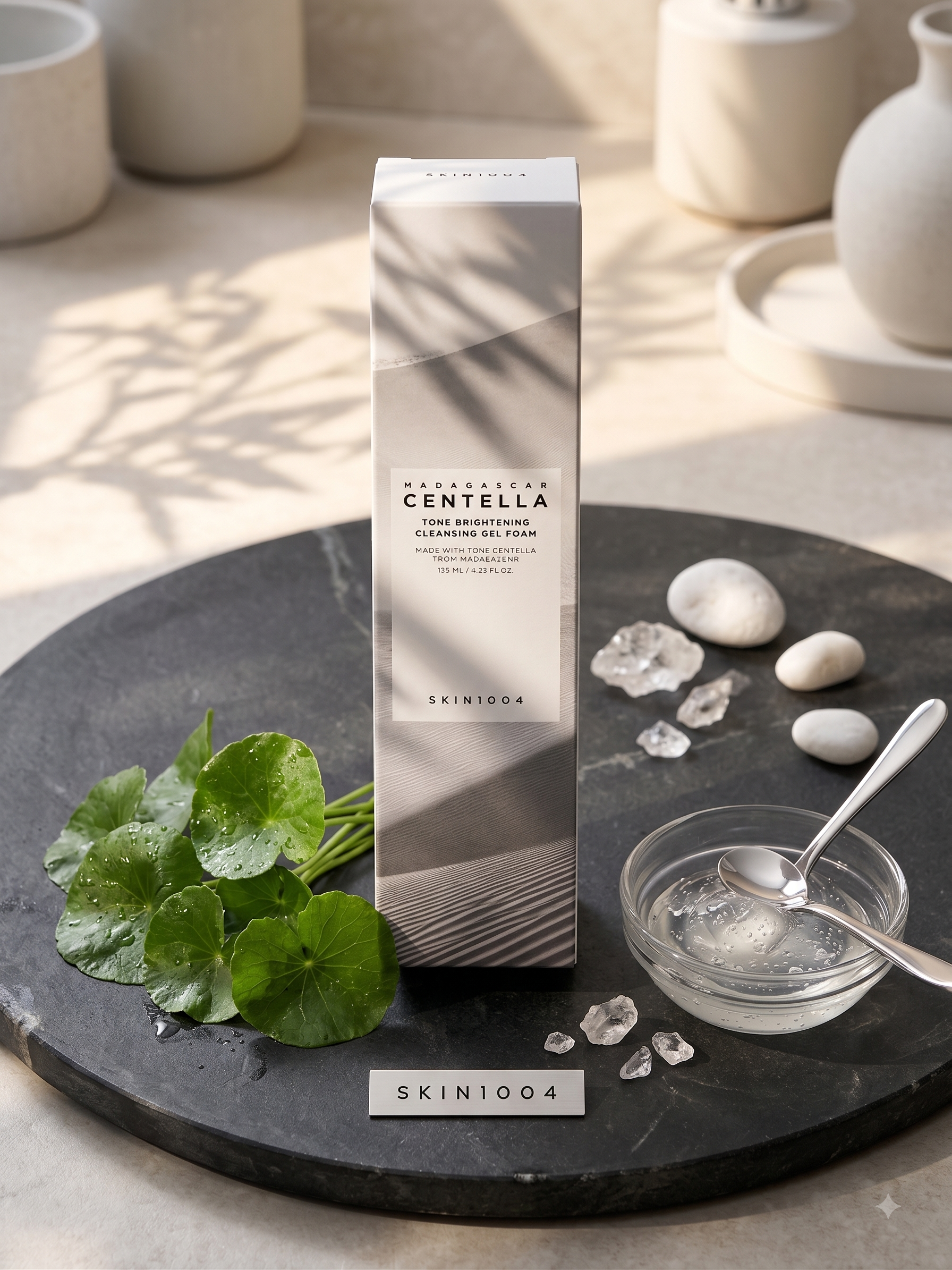 centellatonebrightening ژل فوم شوینده روشنکننده اسکین ۱۰۰۴ مدل Madagascar Centella Tone Brightening (ضد لک، شفافکننده و ملایم) - تصویر 1