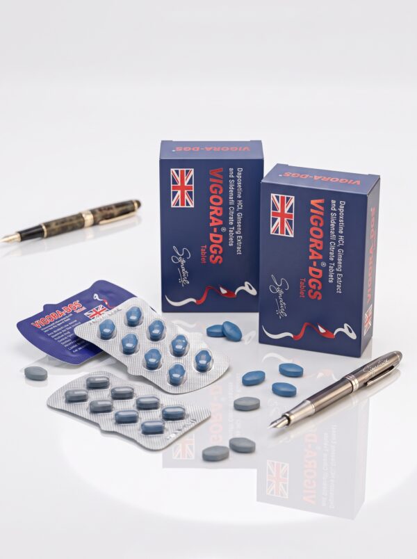 قرص تقویت نعوظ و تاخیری ویگورا دی جی اس مدل VIGORA-DGS Signature (ترکیب سیلدنافیل، داپوکستین و عصاره جینسینگ - درمان اختلال نعوظ و انزال زودرس) - تصویر 2