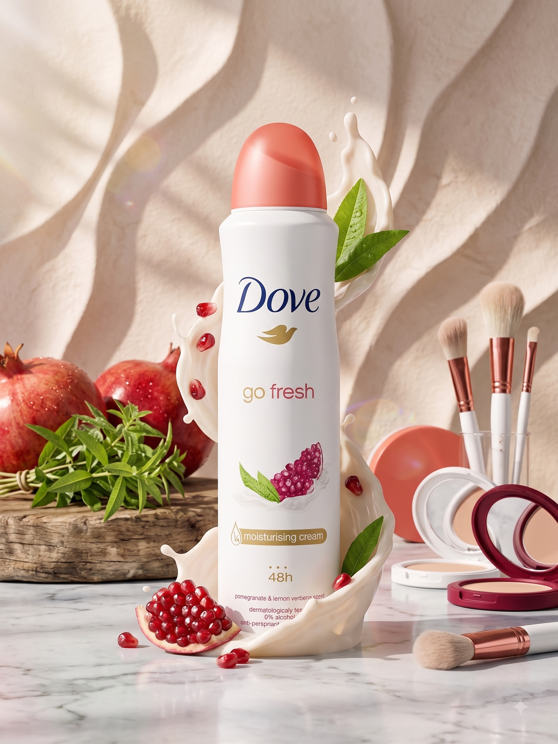 doveannar اسپری ضد تعریق زنانه داو مدل Go Fresh رایحه انار و شاهپسند - تصویر 1