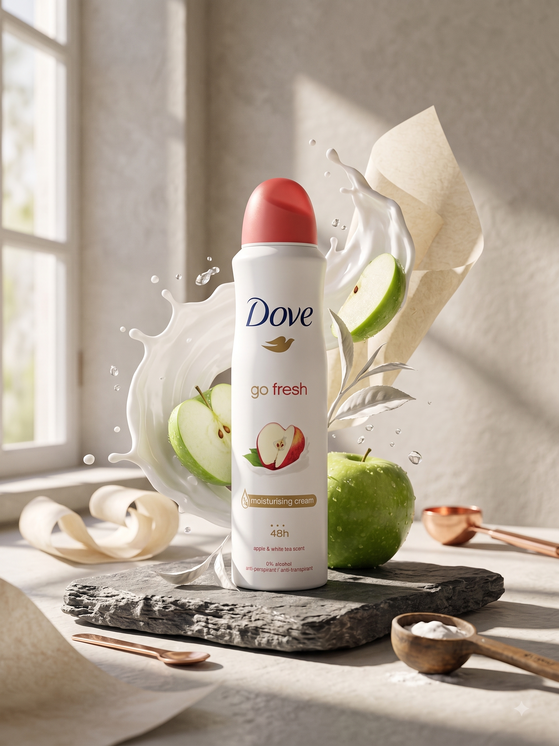 doveapple اسپری ضد تعریق زنانه داو مدل Go Fresh رایحه سیب و چای سفید - تصویر 1