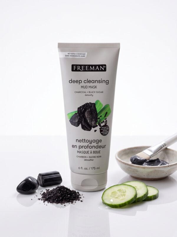 ماسک صورت لجنی زغال و شکر سیاه فریمن مدل Freeman Deep Cleansing حجم ۱۷۵ میلی‌لیتر (سم‌زدایی منافذ، پاک‌سازی عمقی، لایه‌برداری ملایم، مات‌کننده و نرم‌کننده پوست‌های نرمال تا مختلط) - تصویر 2