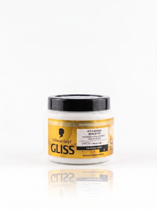 ماسک موی ۴ در ۱ گلیس شوارتسکف مدل Schwarzkopf Nourishing Mask حاوی روغن مارولا و فناوری Haptiq System (تغذیه عمقی، ترمیم موهای آسیب‌دیده و ۱۰۰٪ استحکام بیشتر - ۴۰۰ میلی‌لیتر) - تصویر 2