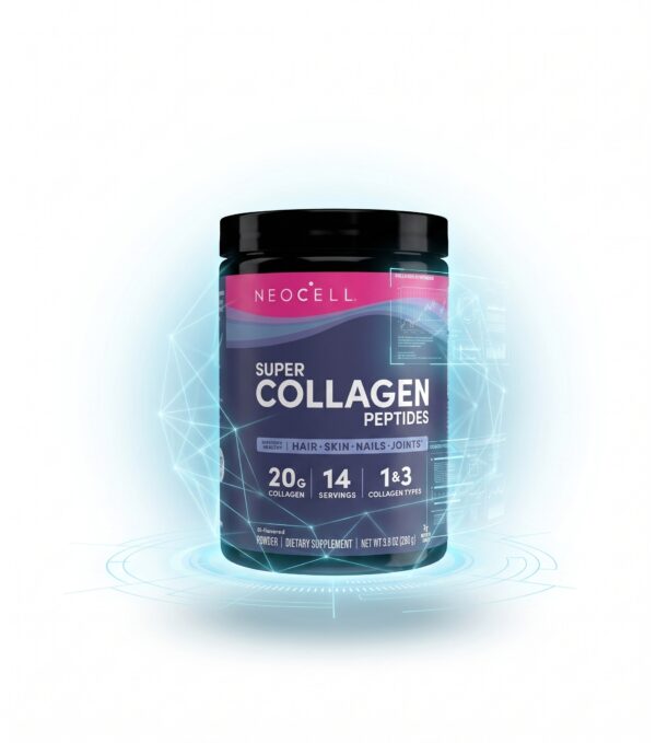 پودر کلاژن نئوسل مدل Super Collagen Peptides تیپ 1 & 3 (جوانساز قوی پوست، آبرسان، ضدچروک، تقویت مو، ناخن و مفاصل - ۲۰ گرم کلاژن در هر سروینگ اصل آمریکا) - تصویر 2