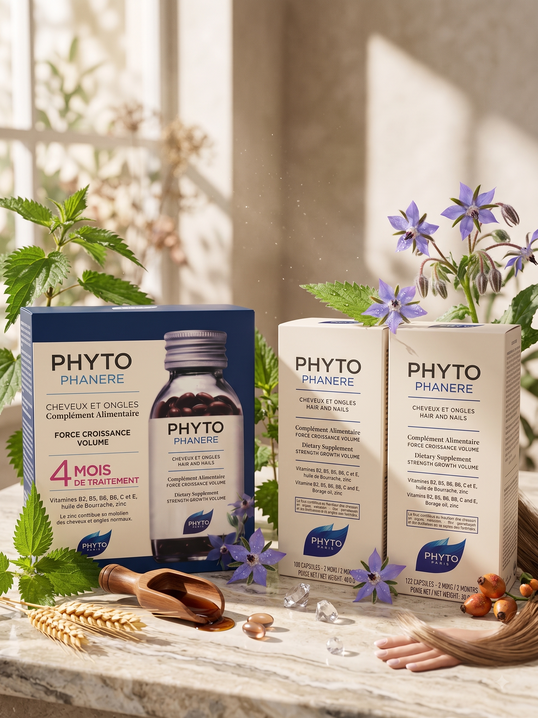 phyto کپسول تقویت مو و ناخن فیتو فانر اصل فرانسه مدل Phytophanere - تصویر 1