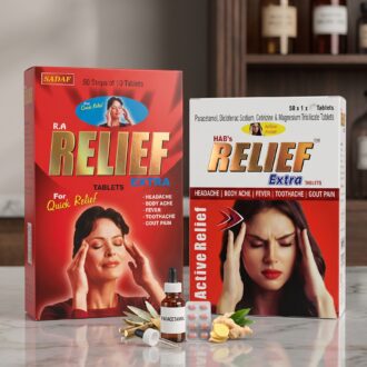 قرص مسکن و ضد درد قوی ریلیف اکسترا مدل Relief Extra (تسکین سردرد، دندان‌درد، دردهای عضلانی، تب و نقرس)