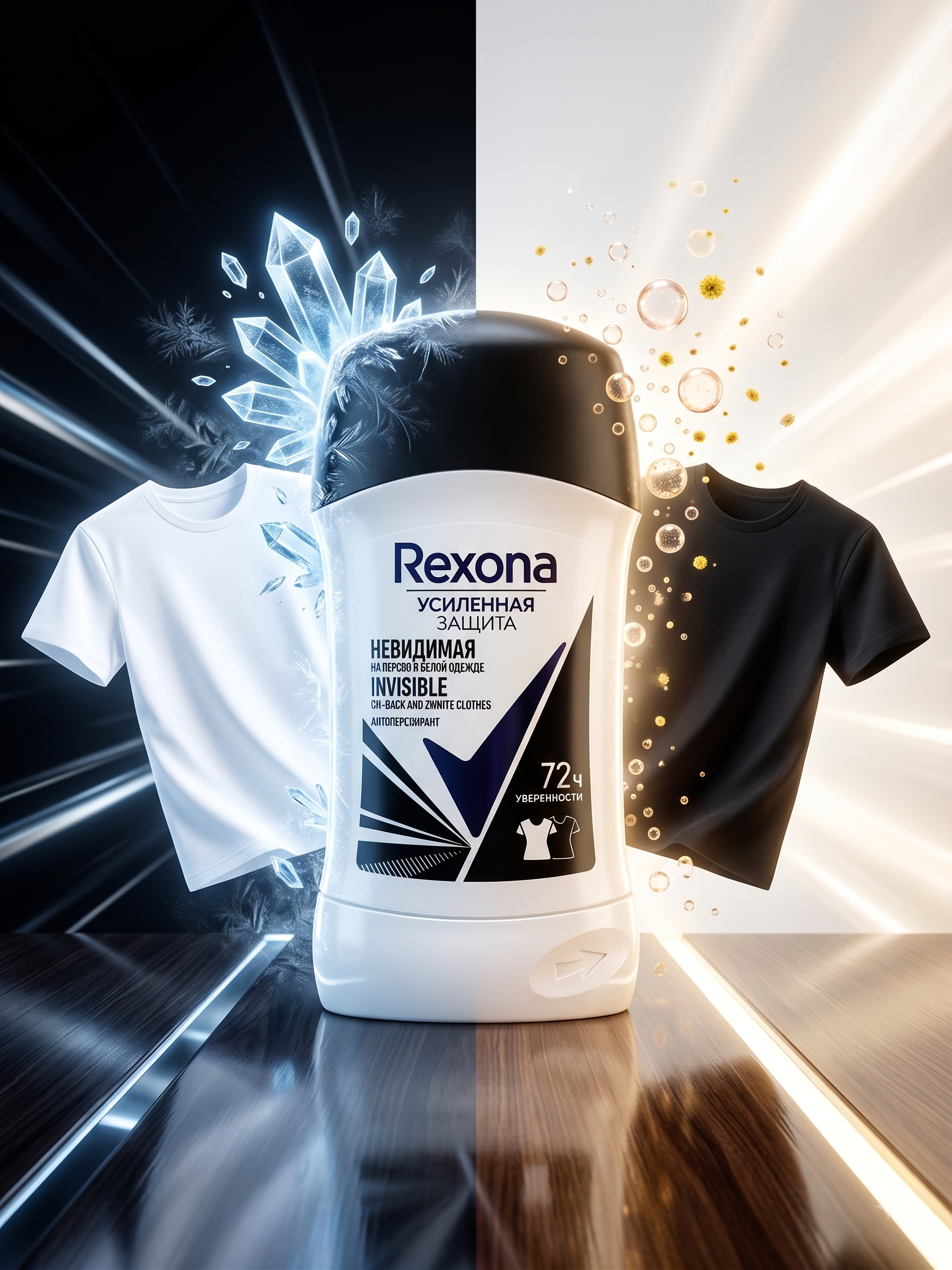 rexonablack استیک ضد تعریق مردانه رکسونا مدل Invisible (محافظت تقویتشده ۷۲ ساعته) - تصویر 1