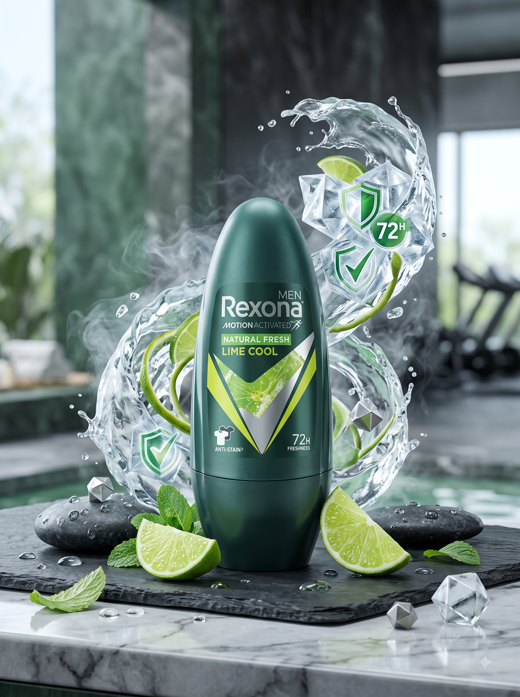 rexonalimecool رول ضد تعریق مردانه رکسونا مدل Natural Fresh Lime Cool - تصویر 1