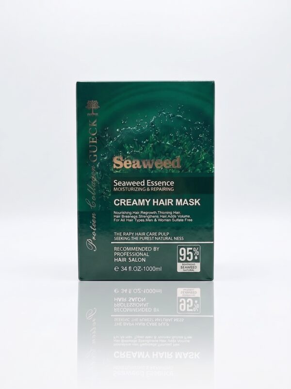ماسک مو گیک مدل Seaweed بدون سولفات جلبک دریایی حجم ۱۰۰۰ میلی‌لیتر (حاوی ۹۵٪ عصاره جلبک دریایی، کلاژن و پروتئین - ترمیم‌کننده، حجم‌دهنده و ضد ریزش) - تصویر 2