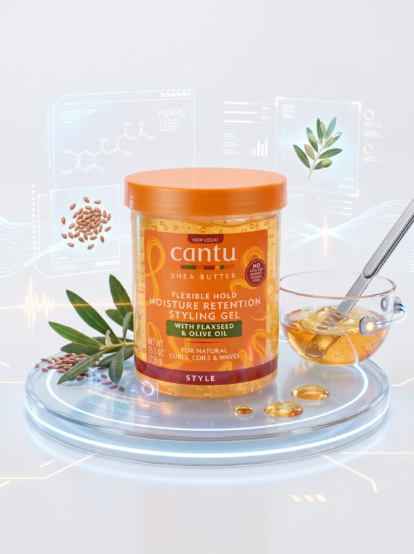 ژل حالت‌دهنده و آبرسان موی فر کانتو حاوی بذر کتان و روغن زیتون (Cantu) - تصویر 2
